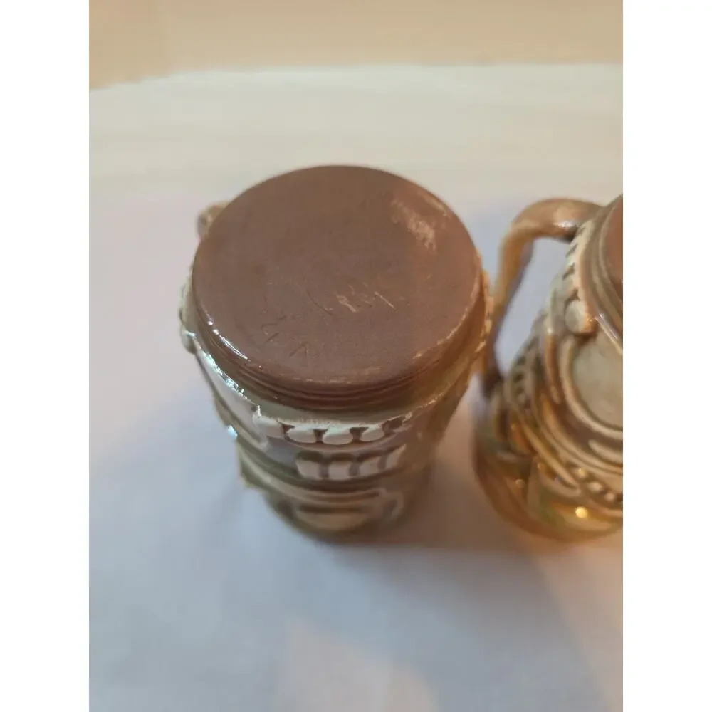 2 Vintage Ceramic Tiki Mugs with Handles 5.5